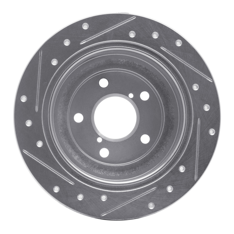Saab 9-2X Brake Rotor (1) - Rear Right - R1 Concepts - Drilled & Slotted - Silver - `90-`08